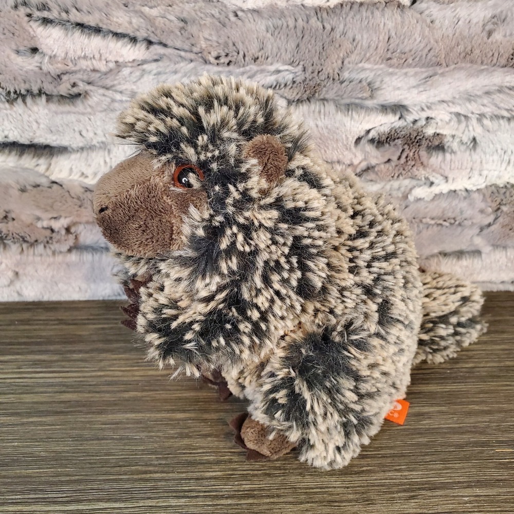 Wild Republic Porcupine Plush Gray Brown Fluffy Soft 7" Stuffed Animal Toy